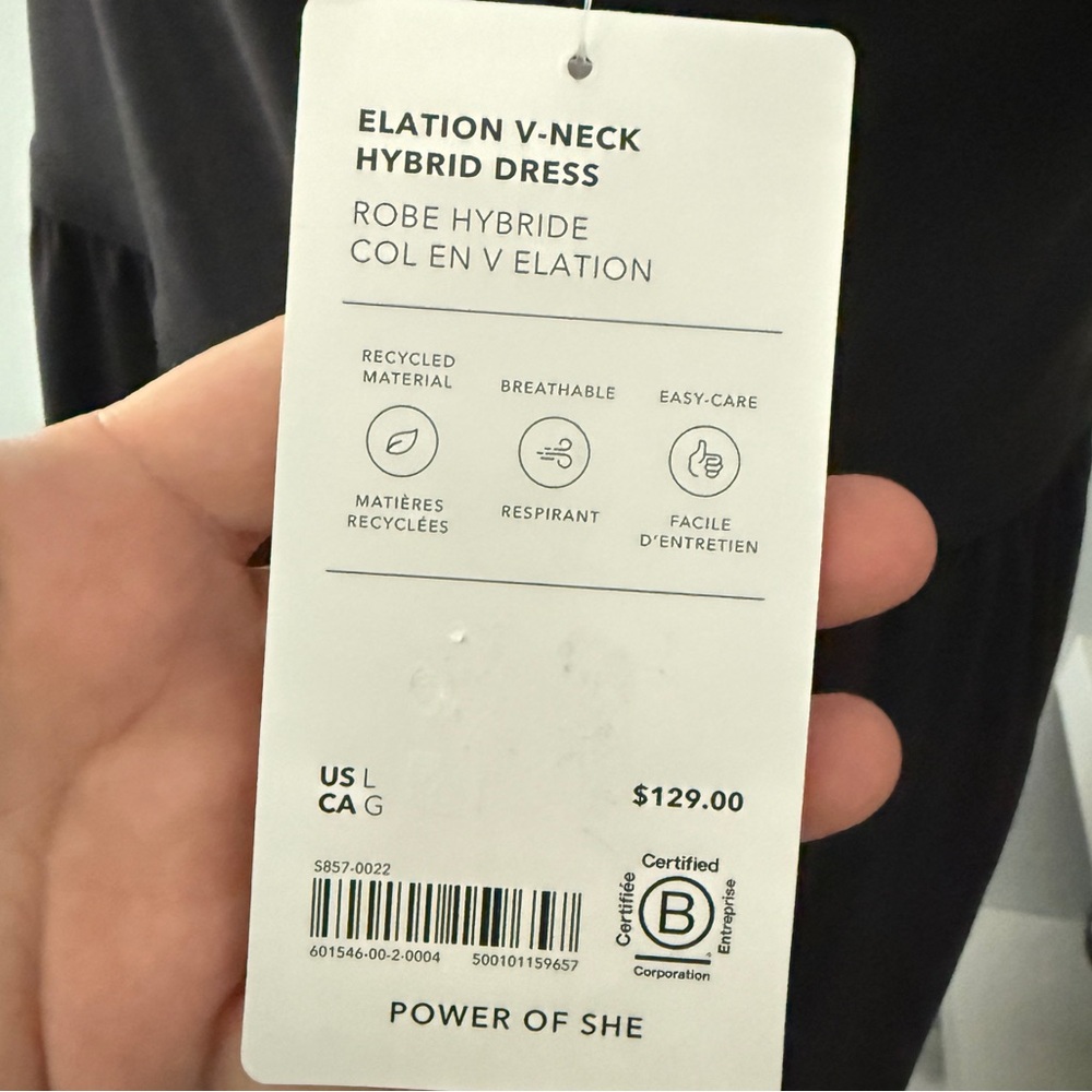 Athleta Elation V-Neck Hybrid Dress Black NWT Large - Picture 6 of 15